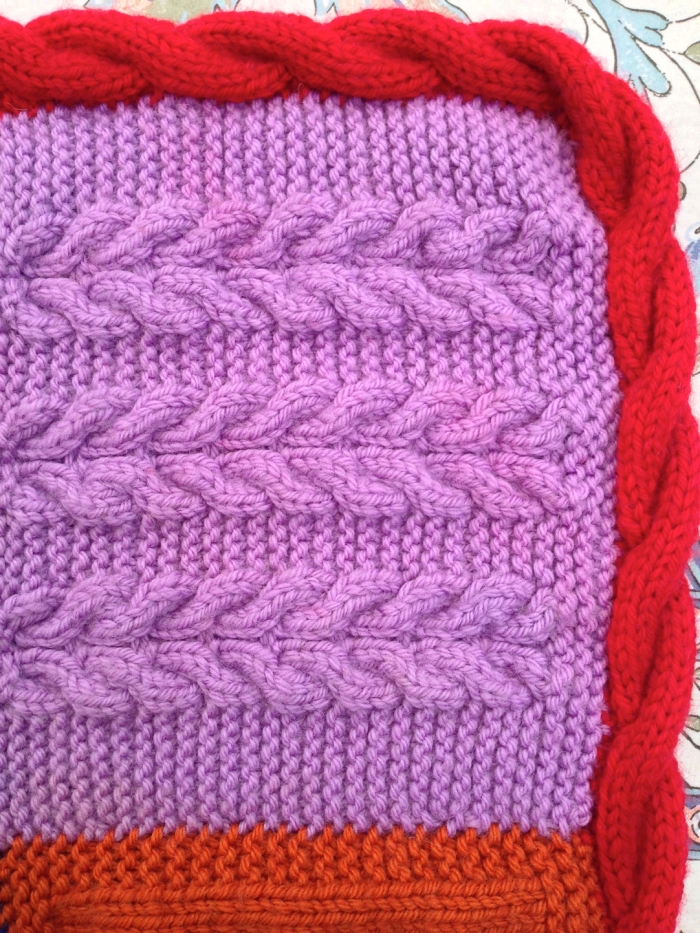 Rowan Pure Wool Worsted Afghan - Corner Detail